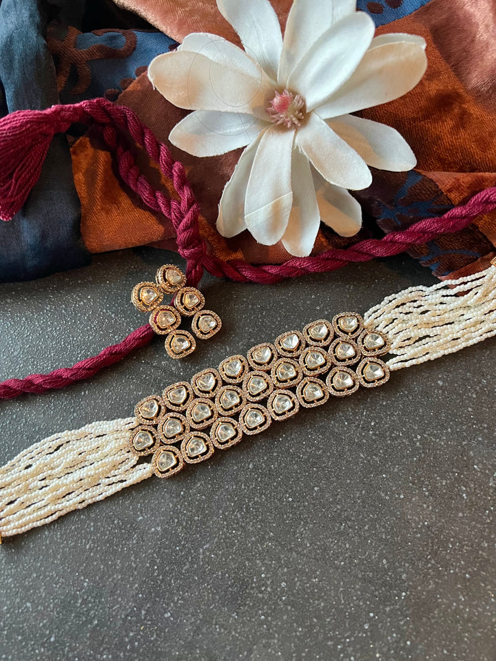 Victorian Kundan Choker with Earrings