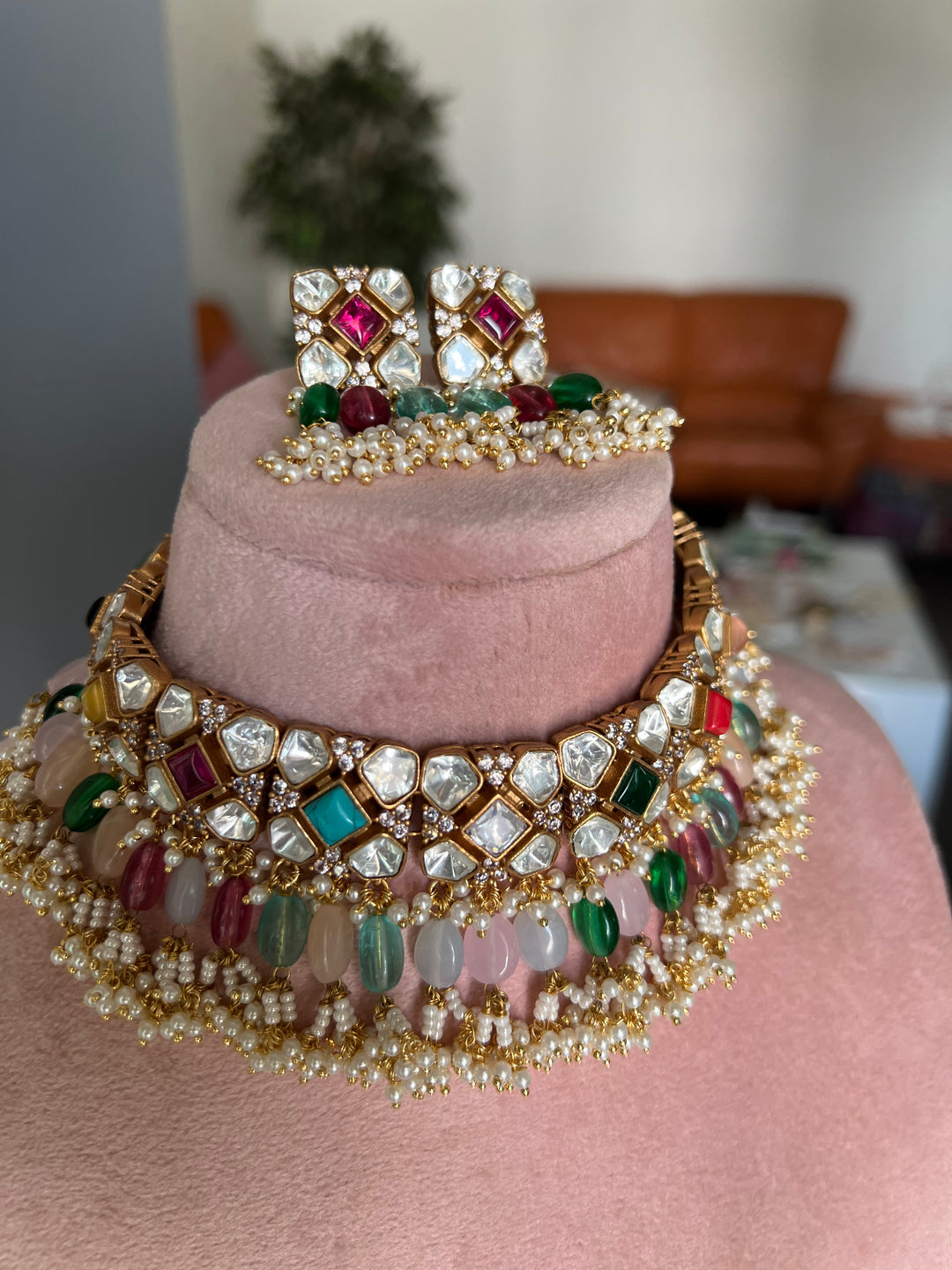 Scintillating Bridal Kundan Choker with Earrings