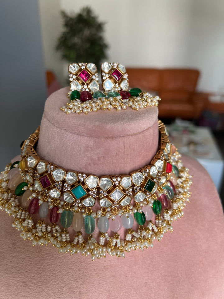 Scintillating Bridal Kundan Choker with Earrings