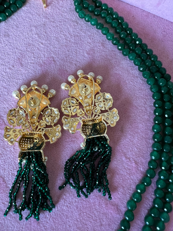 Beautiful Kundan Pendant Necklace with Earrings