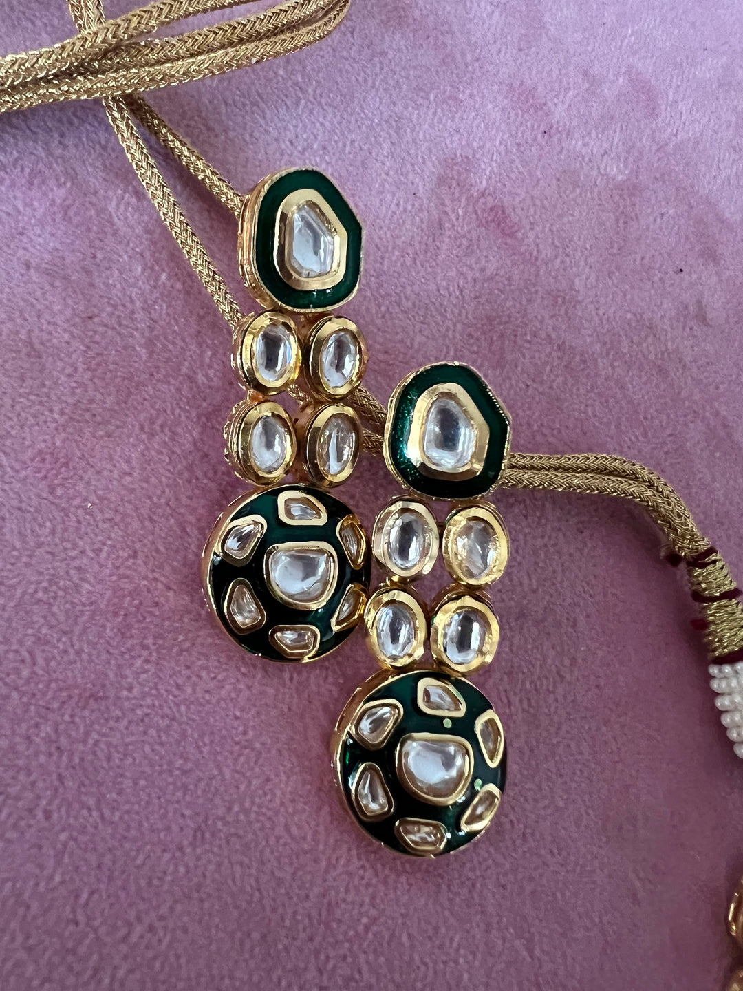 Signature Green Kundan Necklace with Earrings
