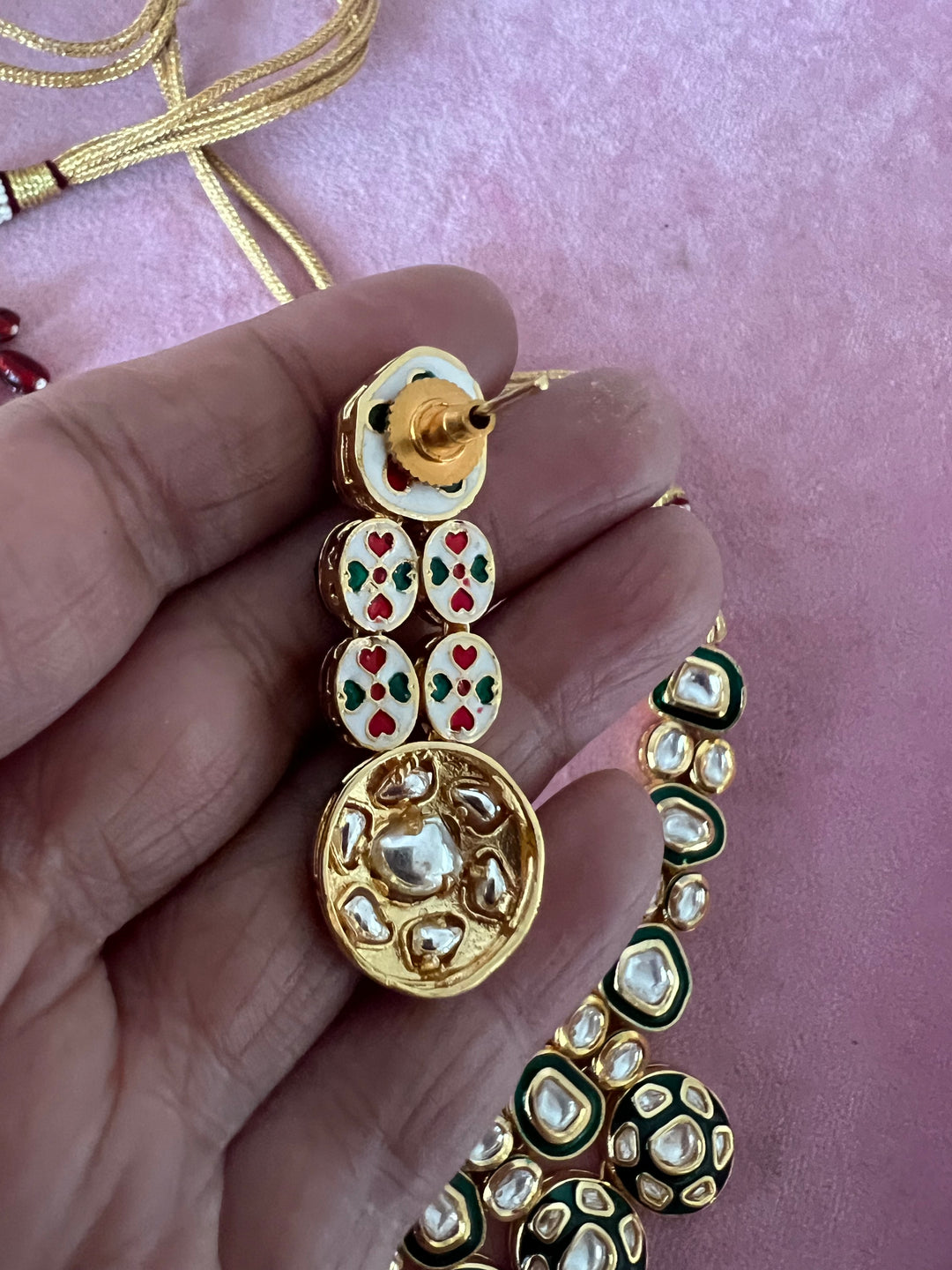 Signature Green Kundan Necklace with Earrings