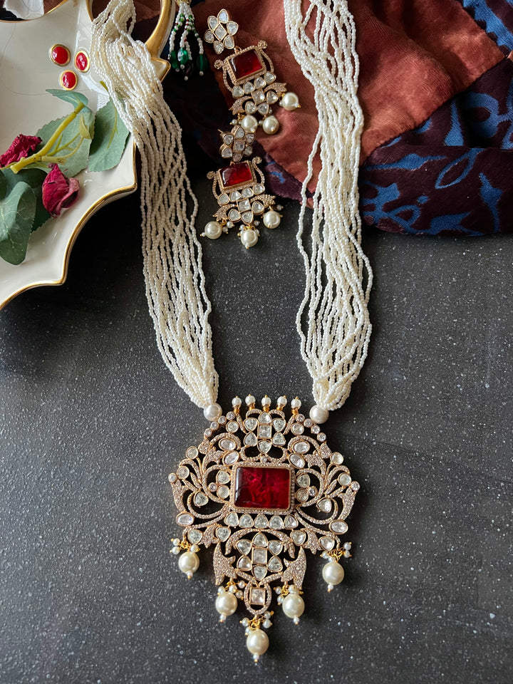 Victorian Kundan Necklace with Earrings