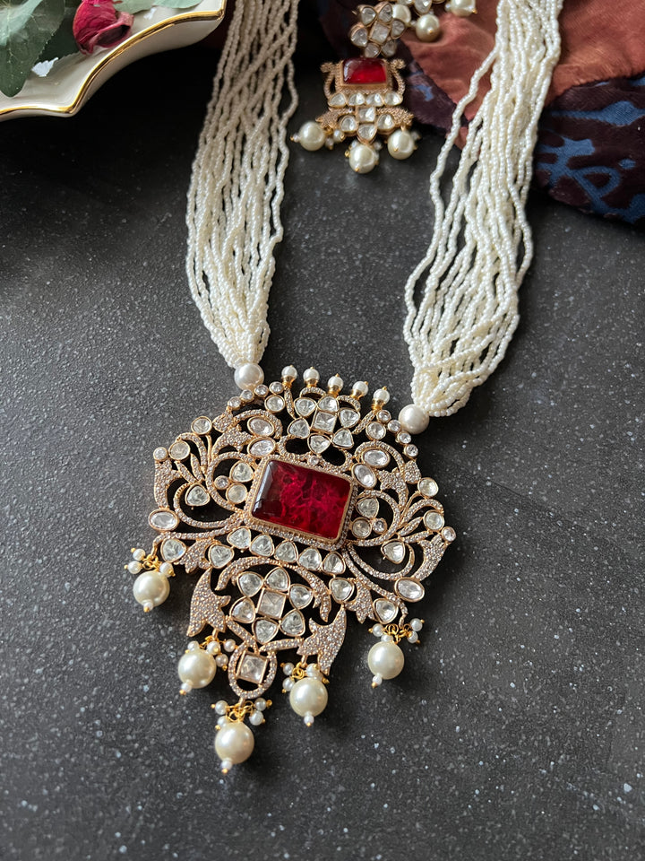 Victorian Kundan Necklace with Earrings