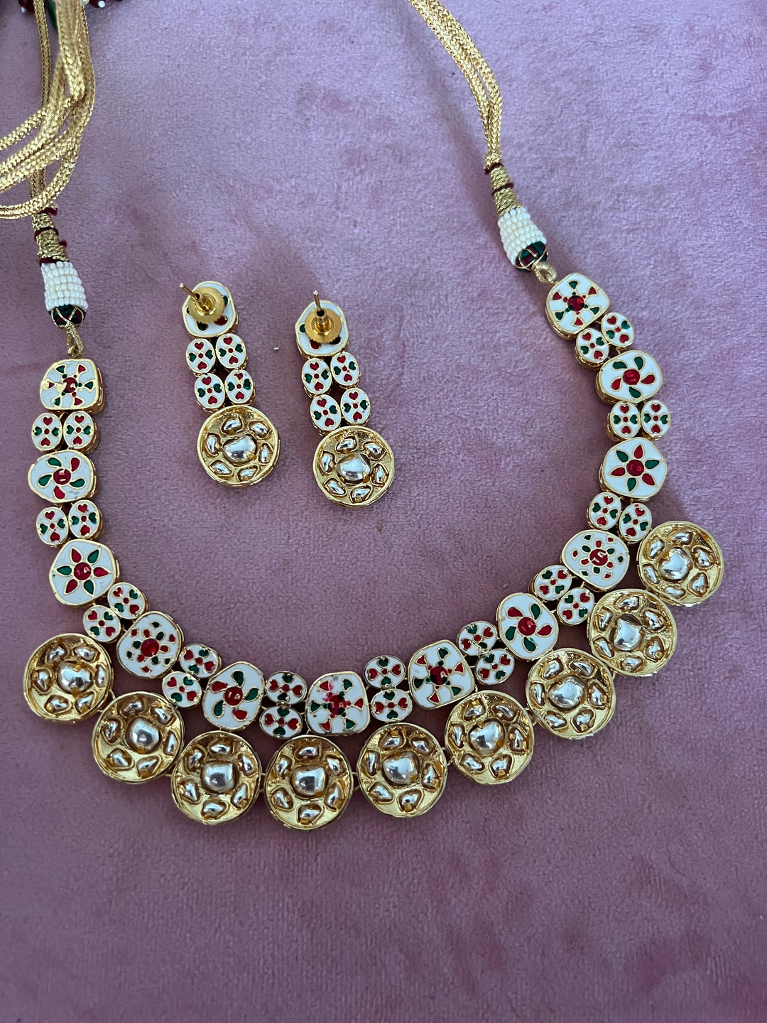 Signature Green Kundan Necklace with Earrings