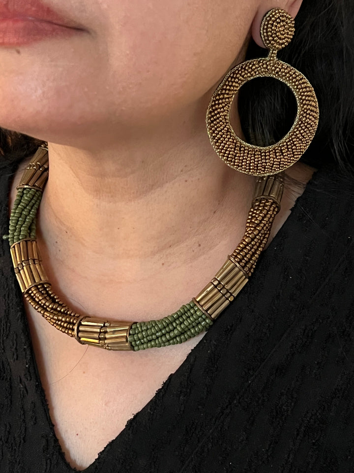 Antique Gold Beads Necklace Set - Unmatched Quality and Style