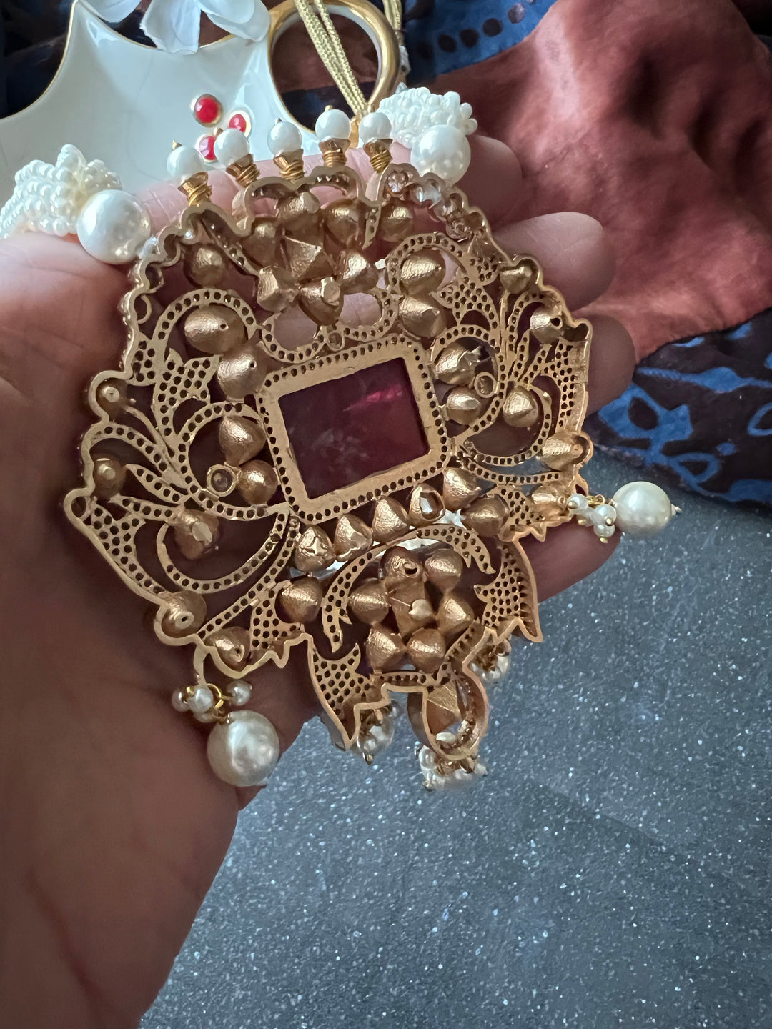 Victorian Kundan Necklace with Earrings