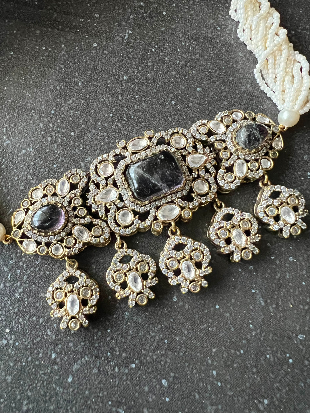 Victorian Kundan Choker with Studs