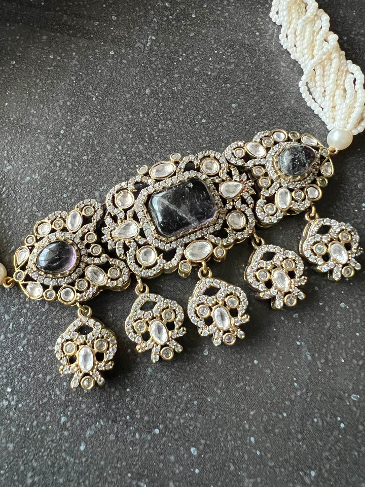 Victorian Kundan Choker with Studs