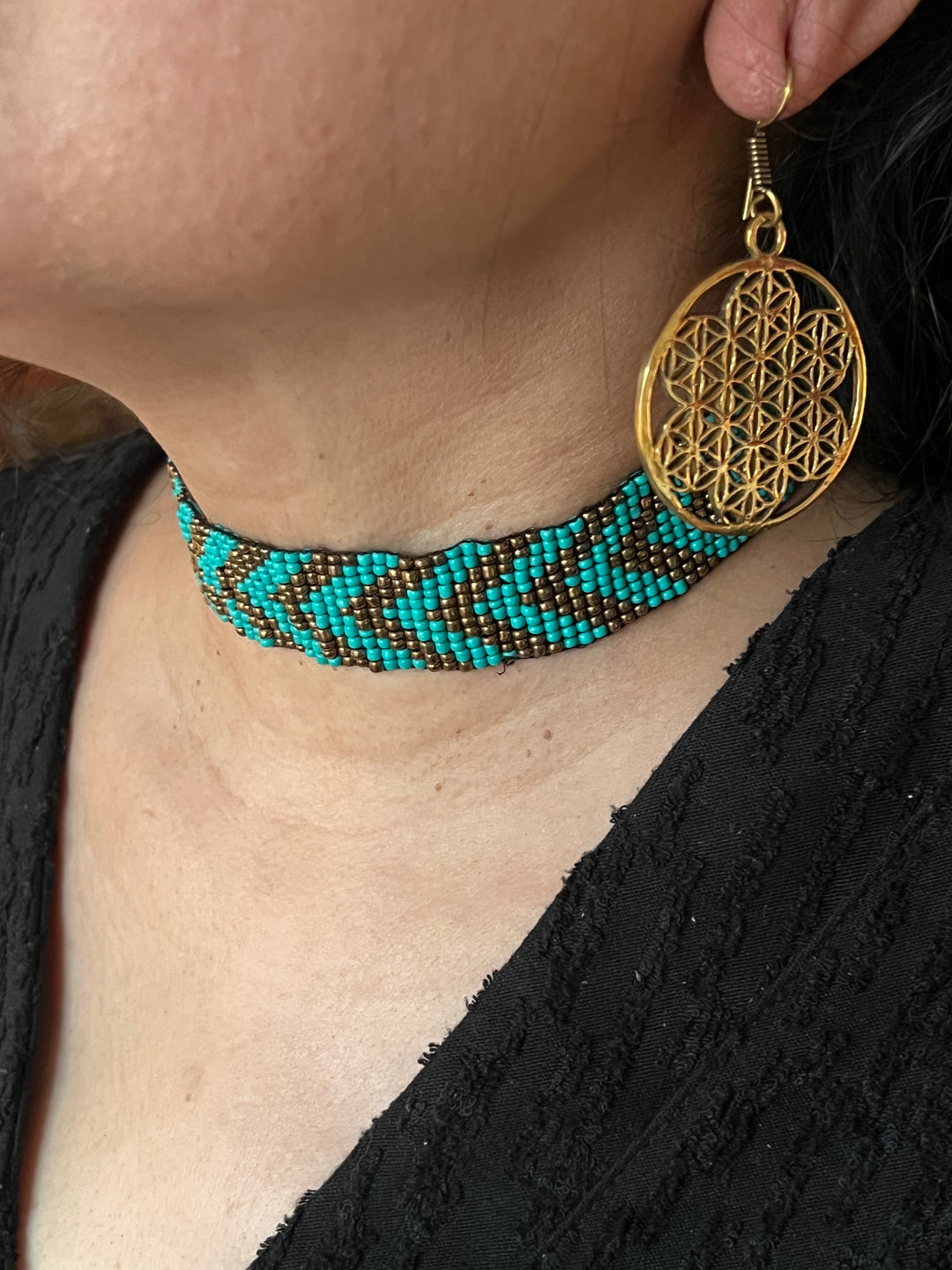 Beaded Choker with Hoops - Unmatched Quality and Style