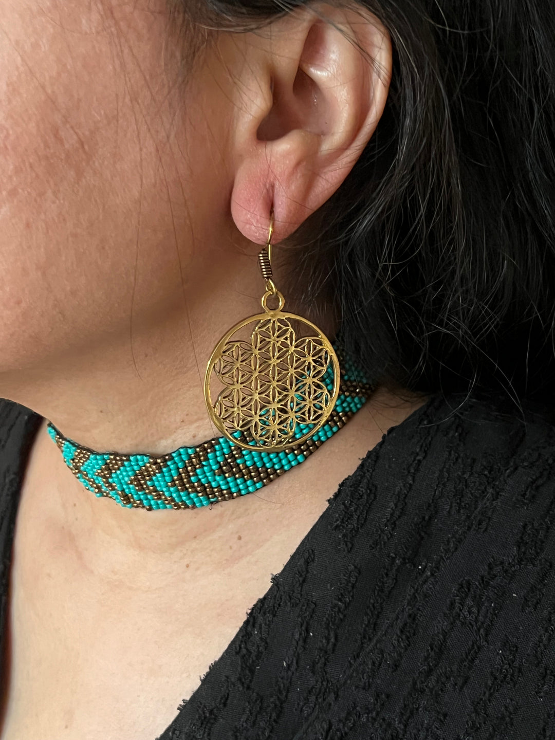 Beaded Choker with Hoops - Unmatched Quality and Style