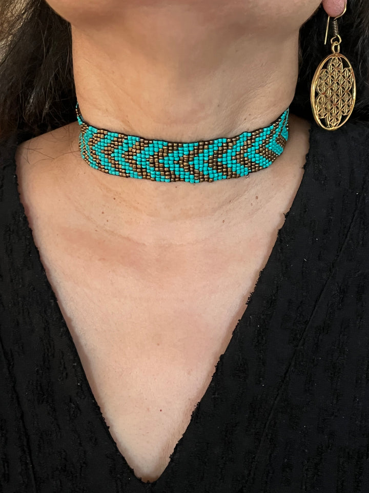 Beaded Choker with Hoops - Unmatched Quality and Style