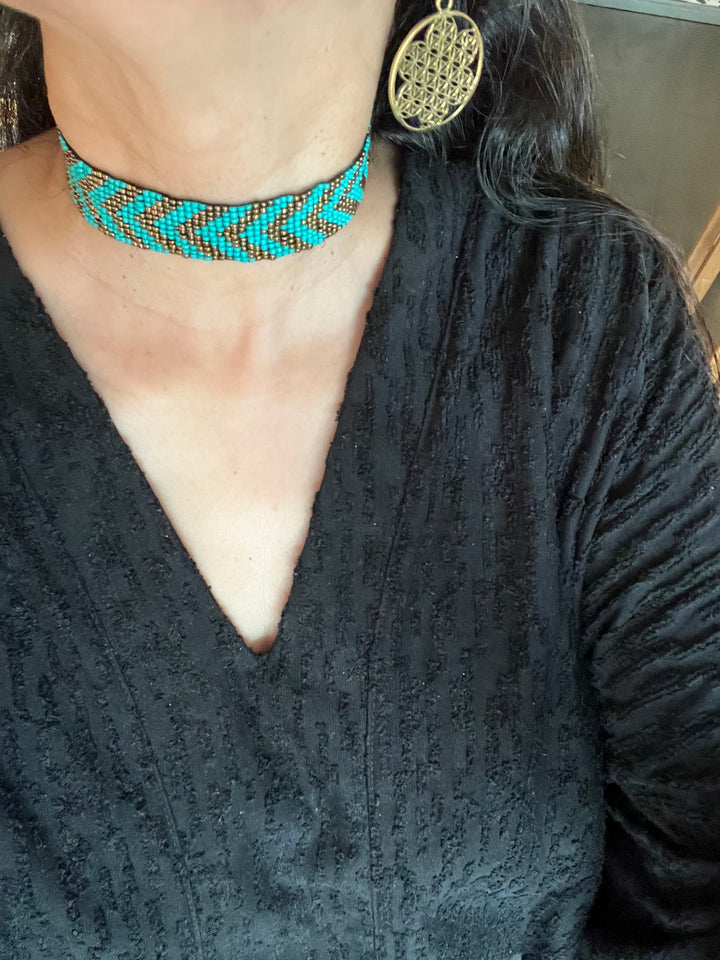 Beaded Choker with Hoops - Unmatched Quality and Style