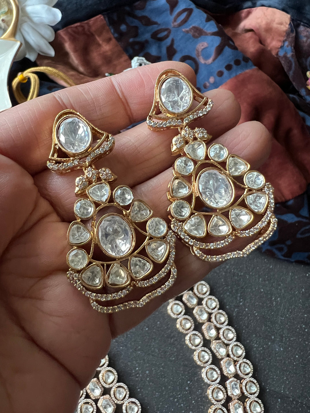 Victorian Kundan Necklace with Earrings