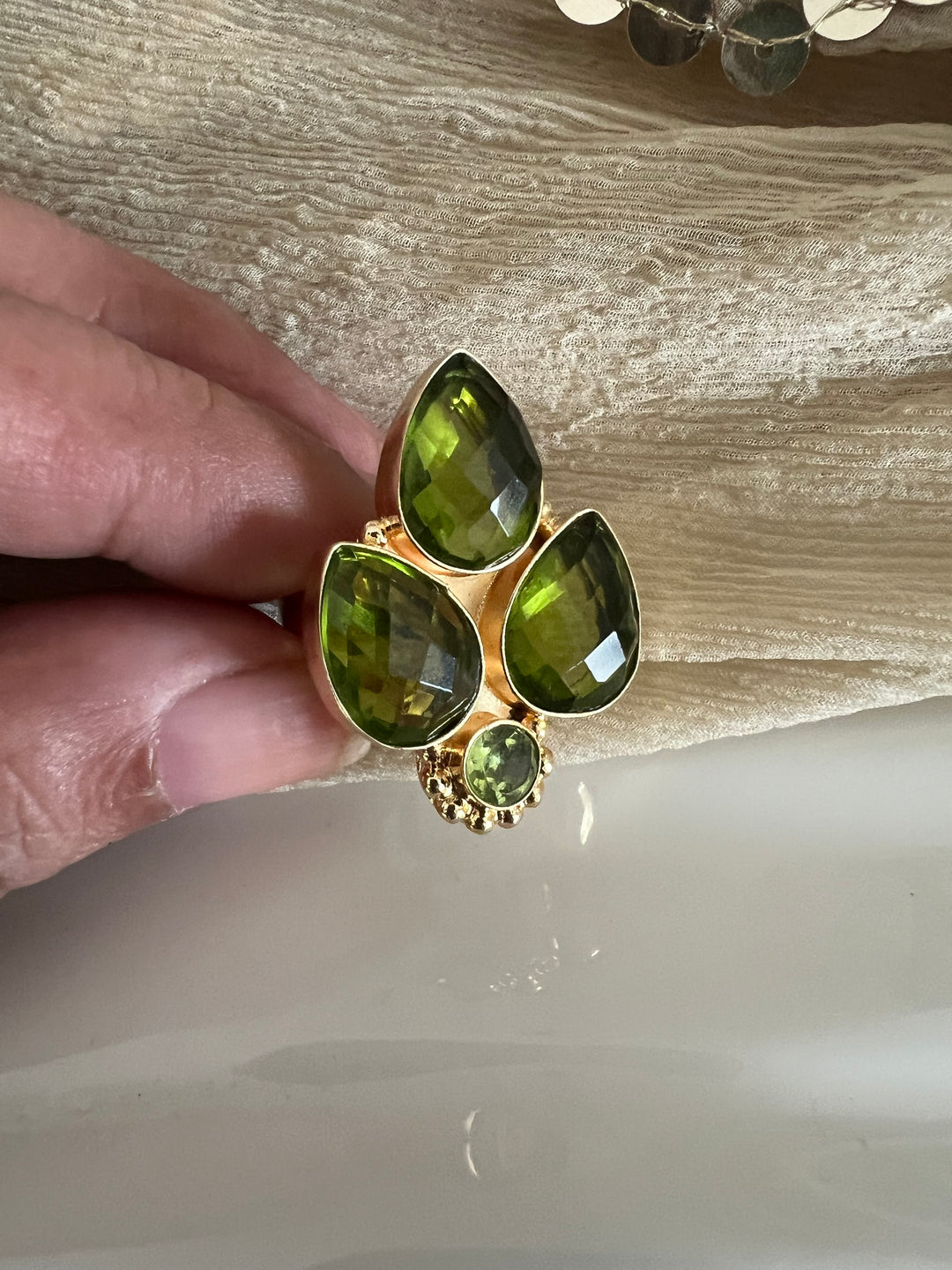 Statement Peridot Ring