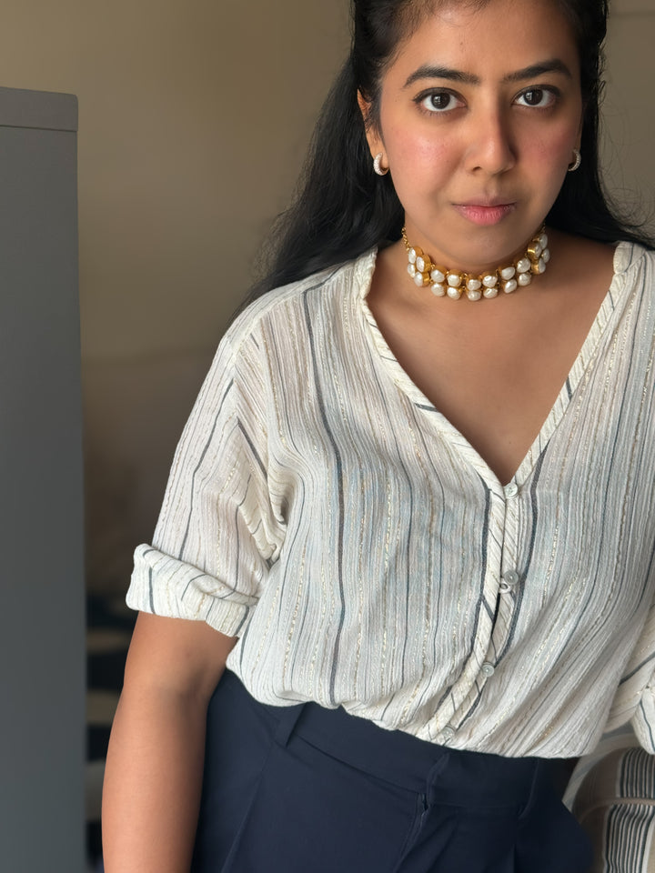 Handmade Natural Baroque Pearls Statement Choker | Brass Adjustable Lobster Claw Jewelry