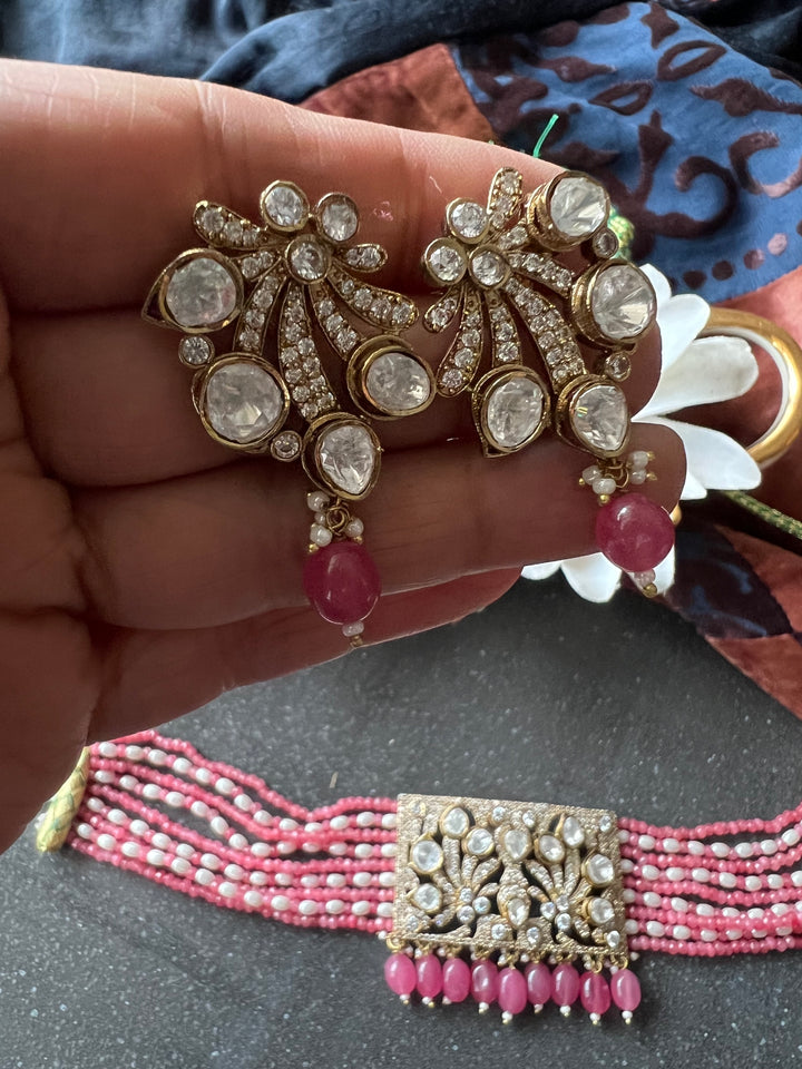 Victorian Kundan Choker with Earrings