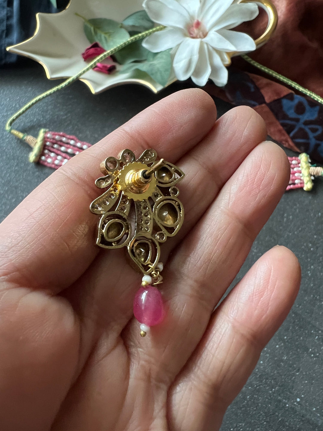 Victorian Kundan Choker with Earrings