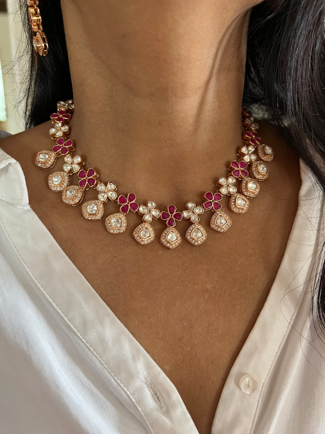 Signature Kundan Necklace with Earrings