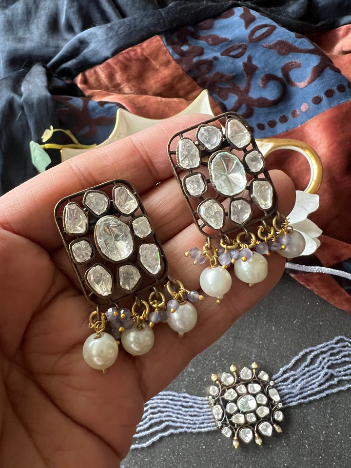 Victorian Kundan Choker with Earrings