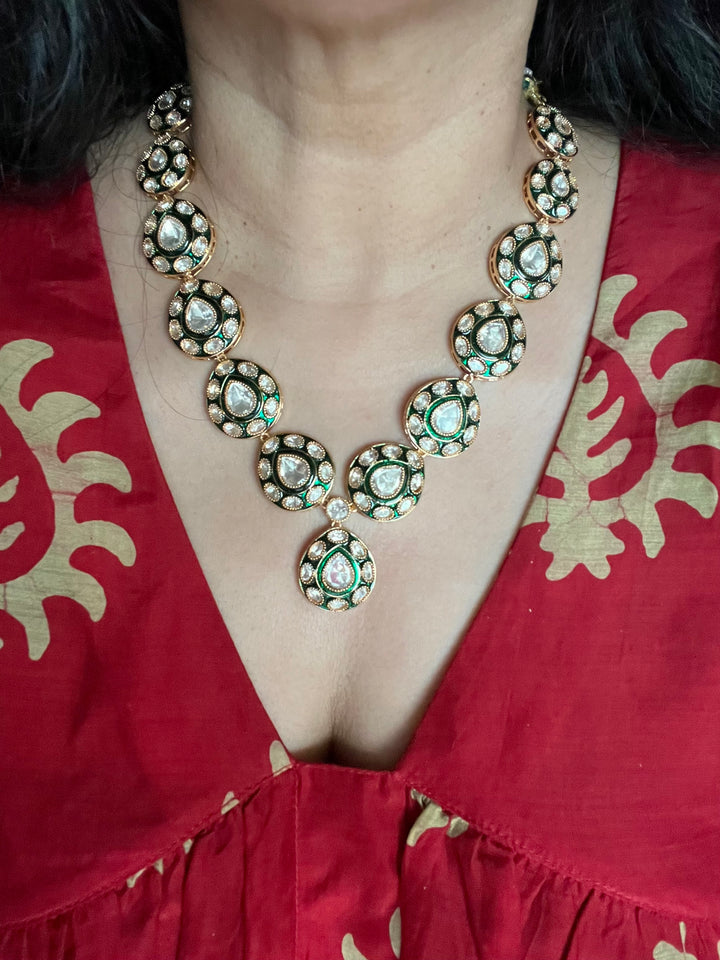 Elegant Kundan Enamelled Necklace Set - Unmatched Quality and Style