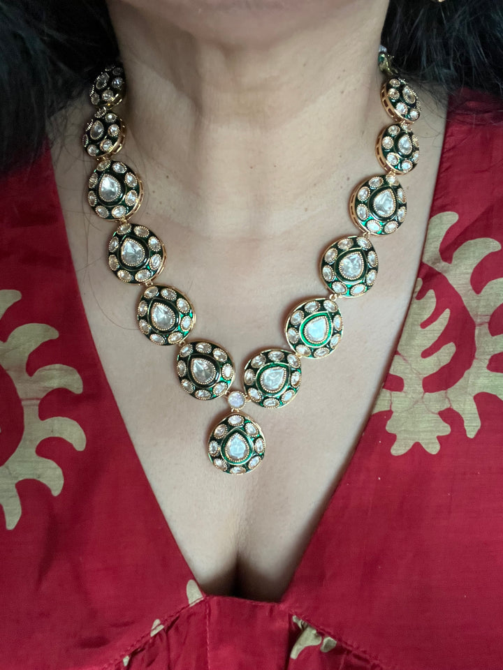 Elegant Kundan Enamelled Necklace Set - Unmatched Quality and Style