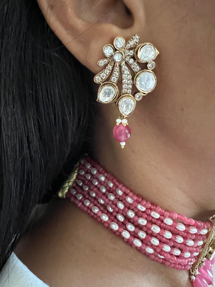 Victorian Kundan Choker with Earrings