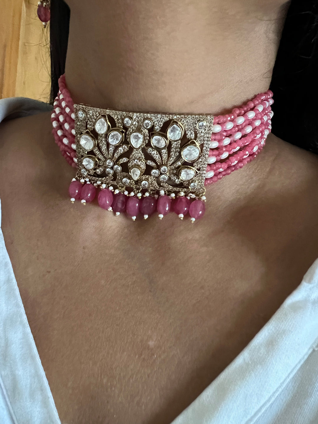 Victorian Kundan Choker with Earrings
