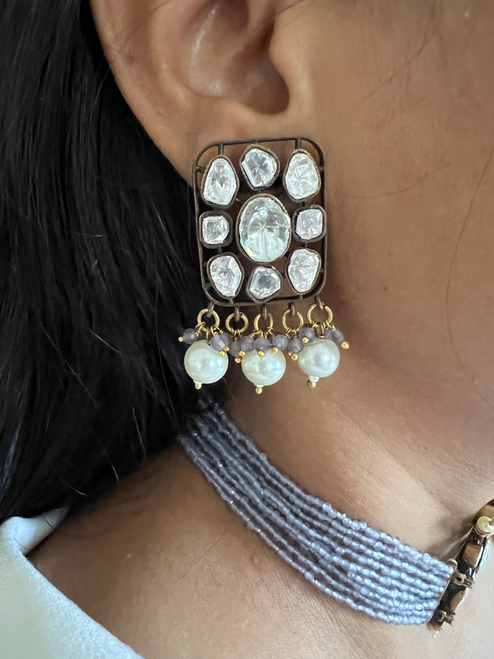 Victorian Kundan Choker with Earrings