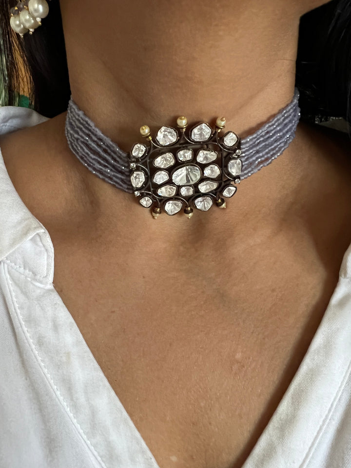 Victorian Kundan Choker with Earrings
