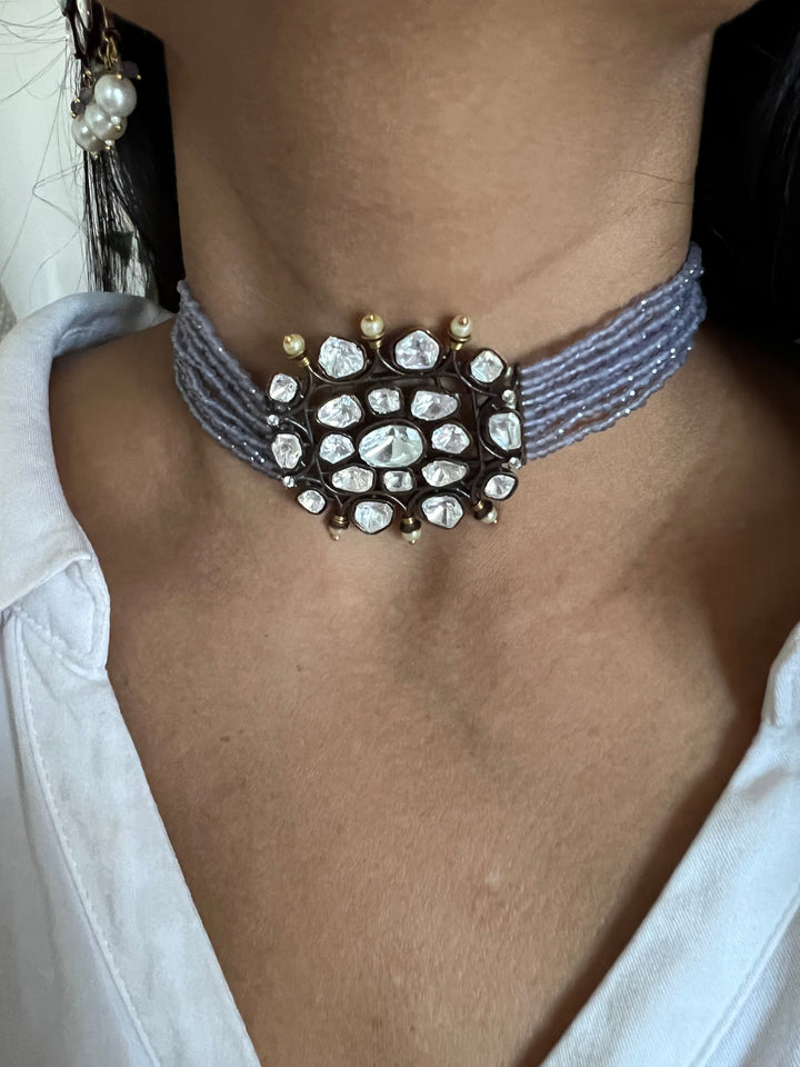 Victorian Kundan Choker with Earrings