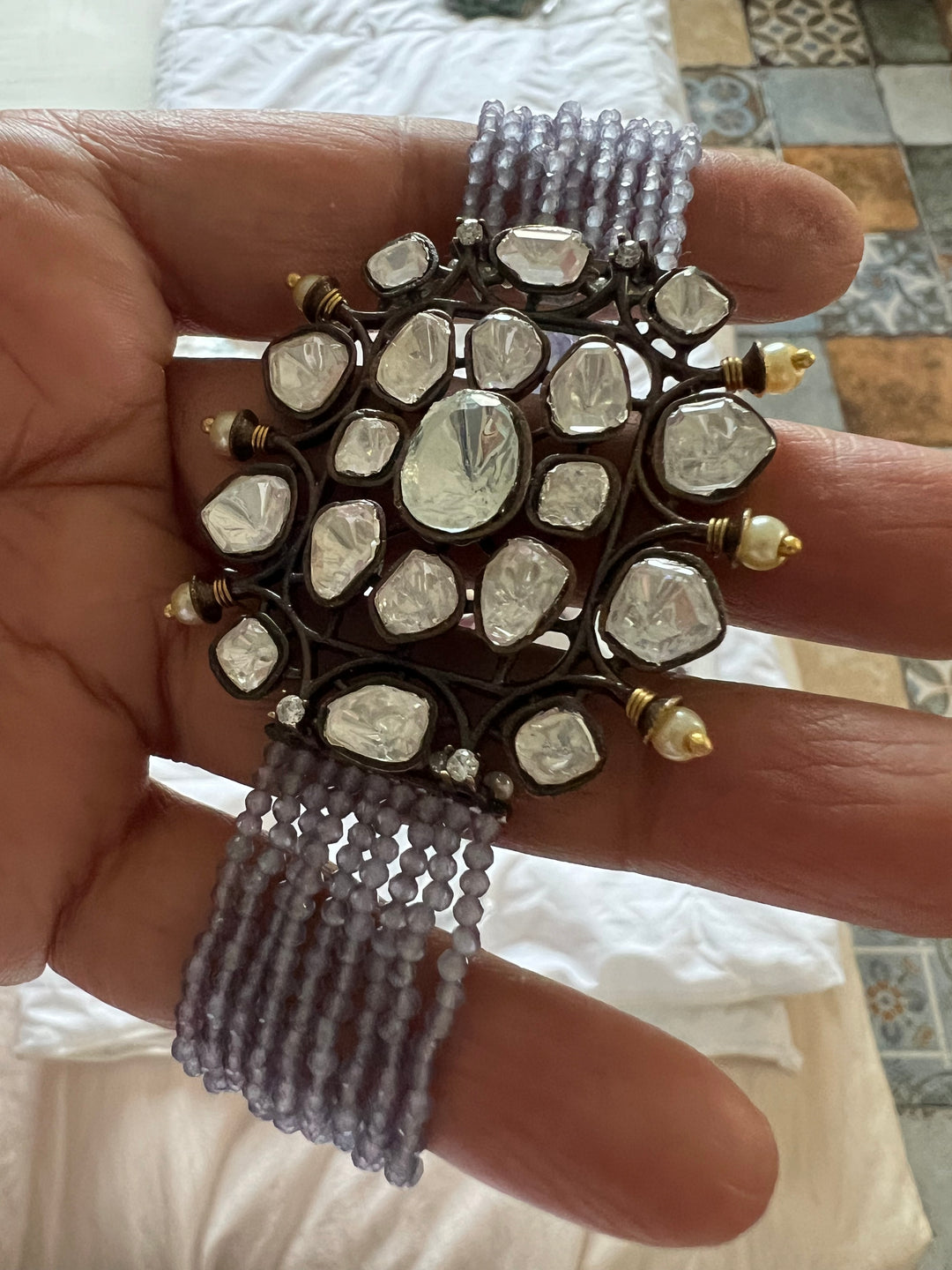 Victorian Kundan Choker with Earrings