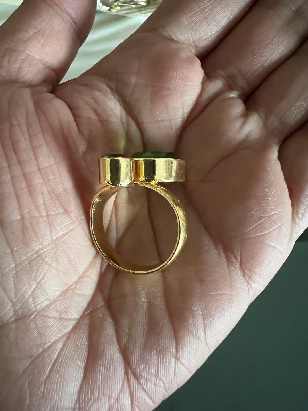 Statement Peridot Amethyst Ring