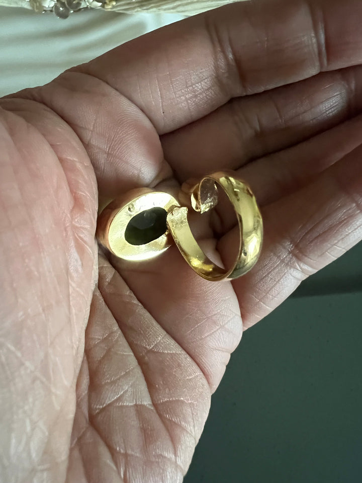 Statement Peridot Amethyst Ring