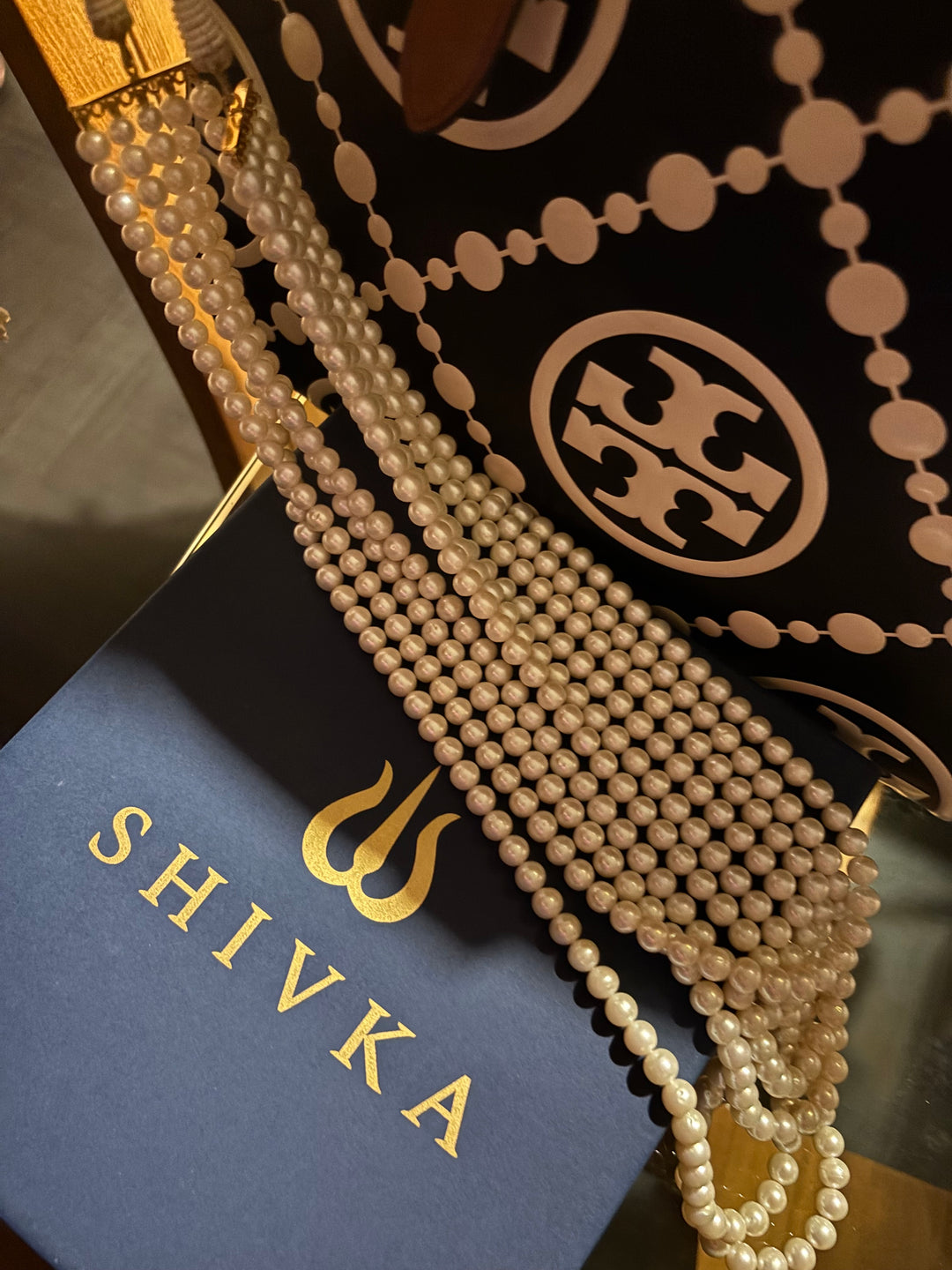 Luxurious 5-Layer Natural Japanese Sea Pearl Necklace – Royal & Elegant Party Wear | Brand SHIVKA