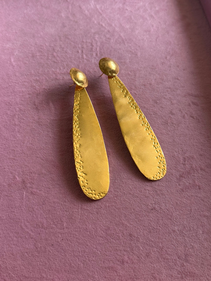 Statement Fan Earrings Gold Tone Earrings