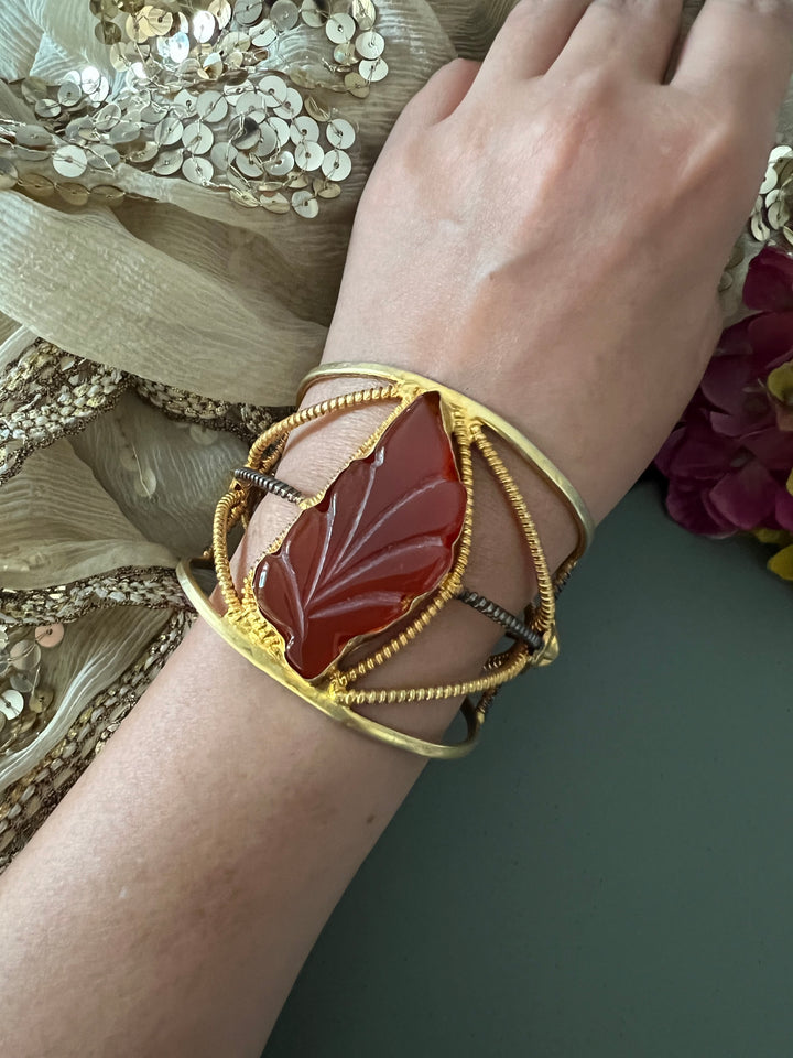 Gorgeous Carved Stone Cuff