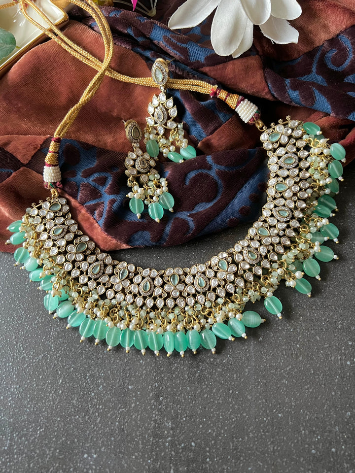 Victorian Kundan Necklace with Earrings