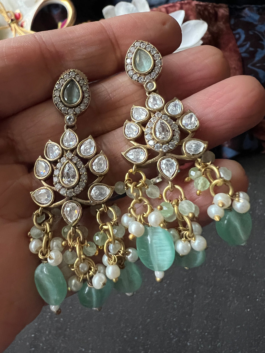 Victorian Kundan Necklace with Earrings