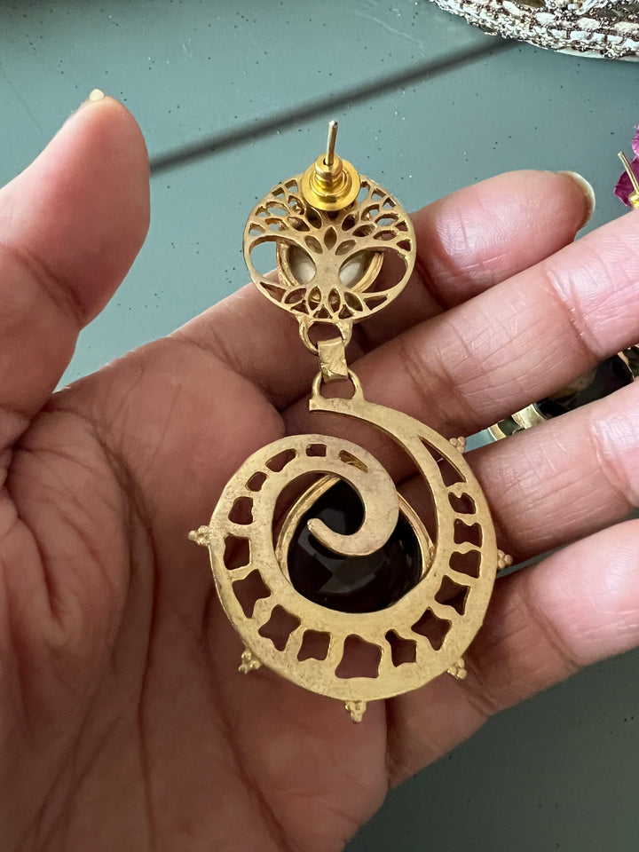 Sapphire and Pearls Statement Danglers