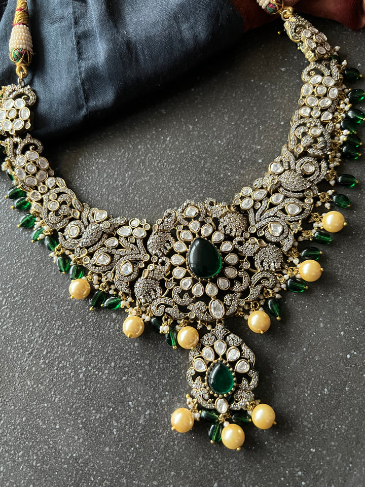 Victorian Kundan Necklace with Earrings