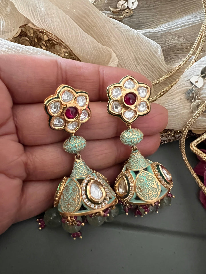 The Maharani’s Garden | Royal Kundan Necklace with Earrings