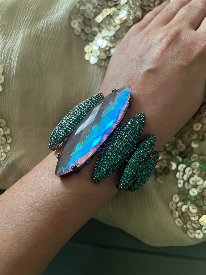 Bold Designer Austrian Crystal Bracelet | SHIVKA