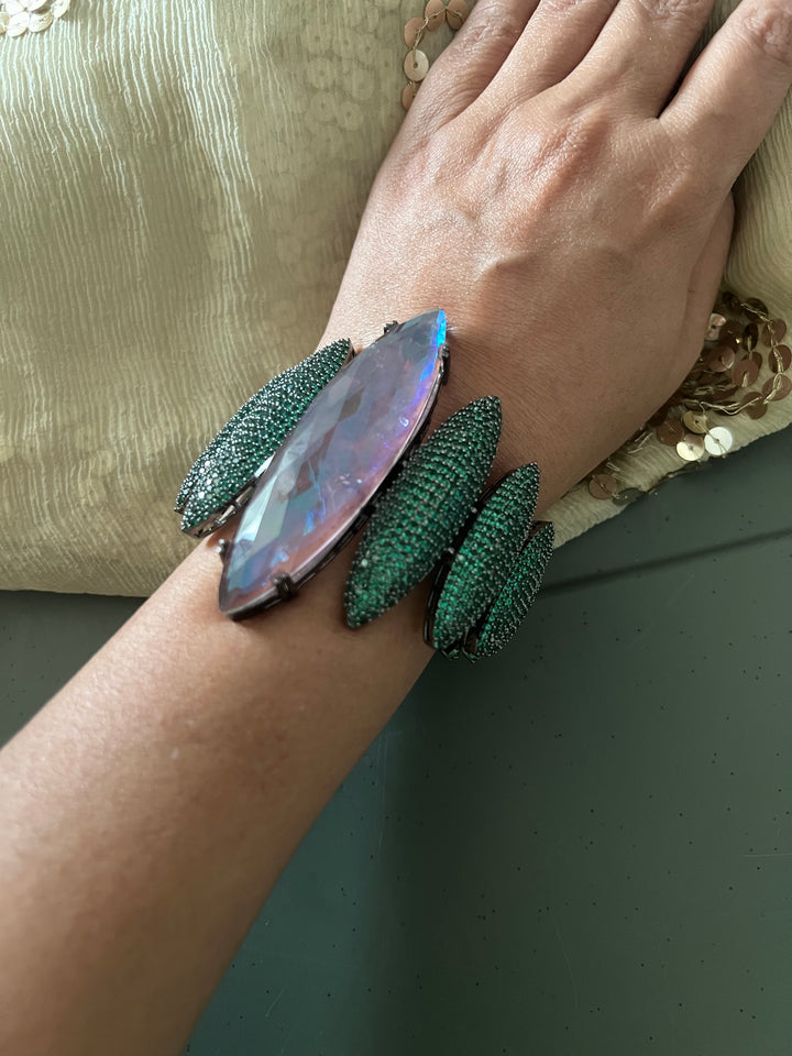 Bold Designer Austrian Crystal Bracelet | SHIVKA