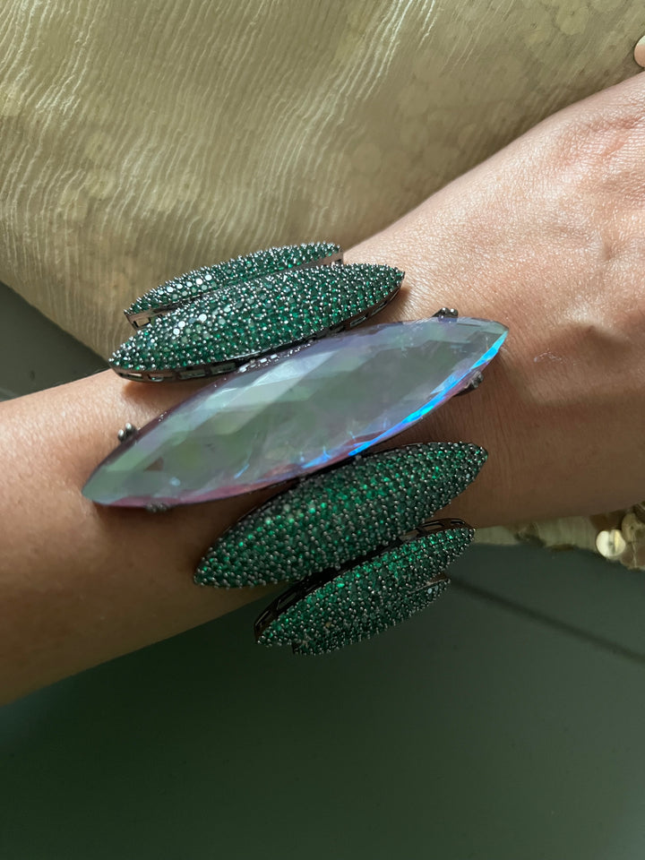 Bold Designer Austrian Crystal Bracelet | SHIVKA