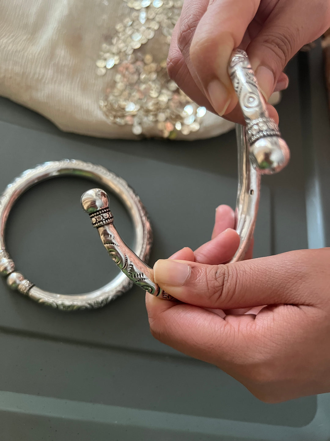 Tribal 925 Silver Anklet Set | SHIVKA Antique Jewelry