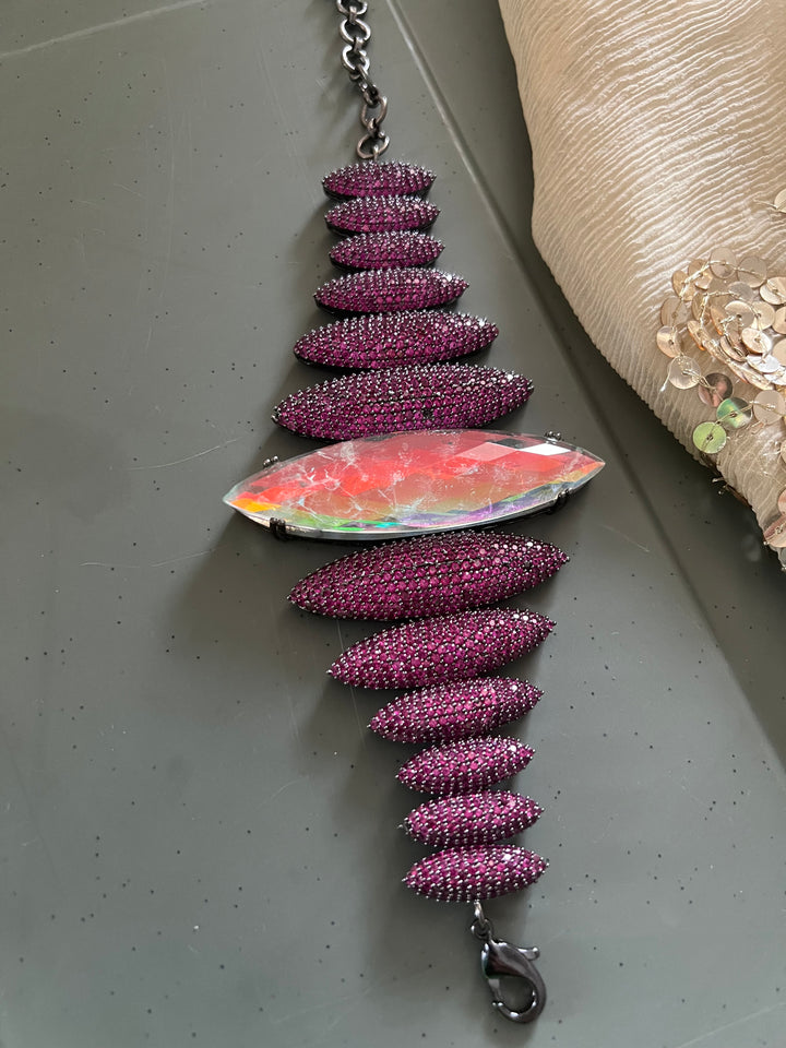 Bold Designer Austrian Crystal Bracelet | SHIVKA