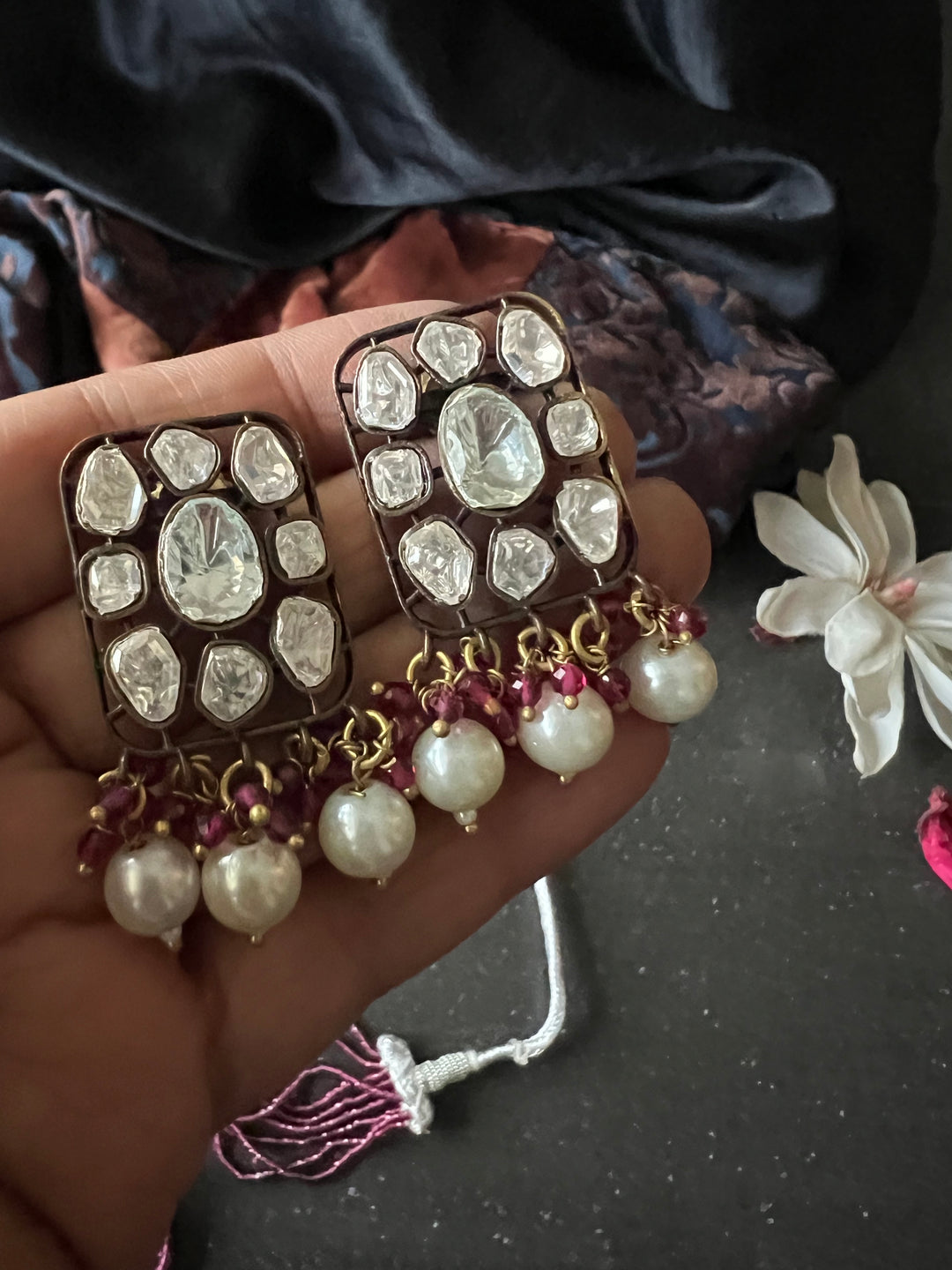 Victorian Kundan Choker with Earrings