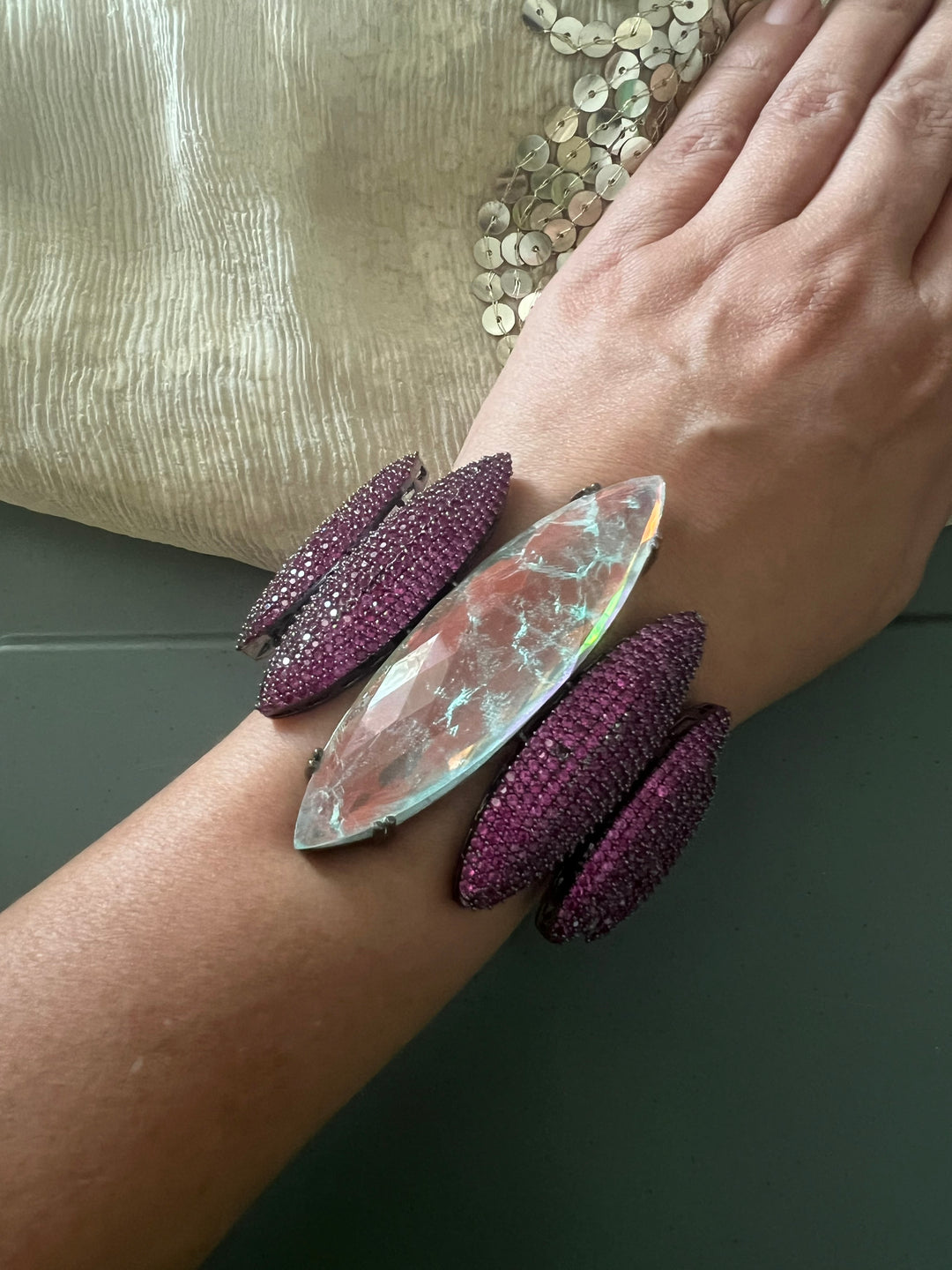 Bold Designer Austrian Crystal Bracelet | SHIVKA