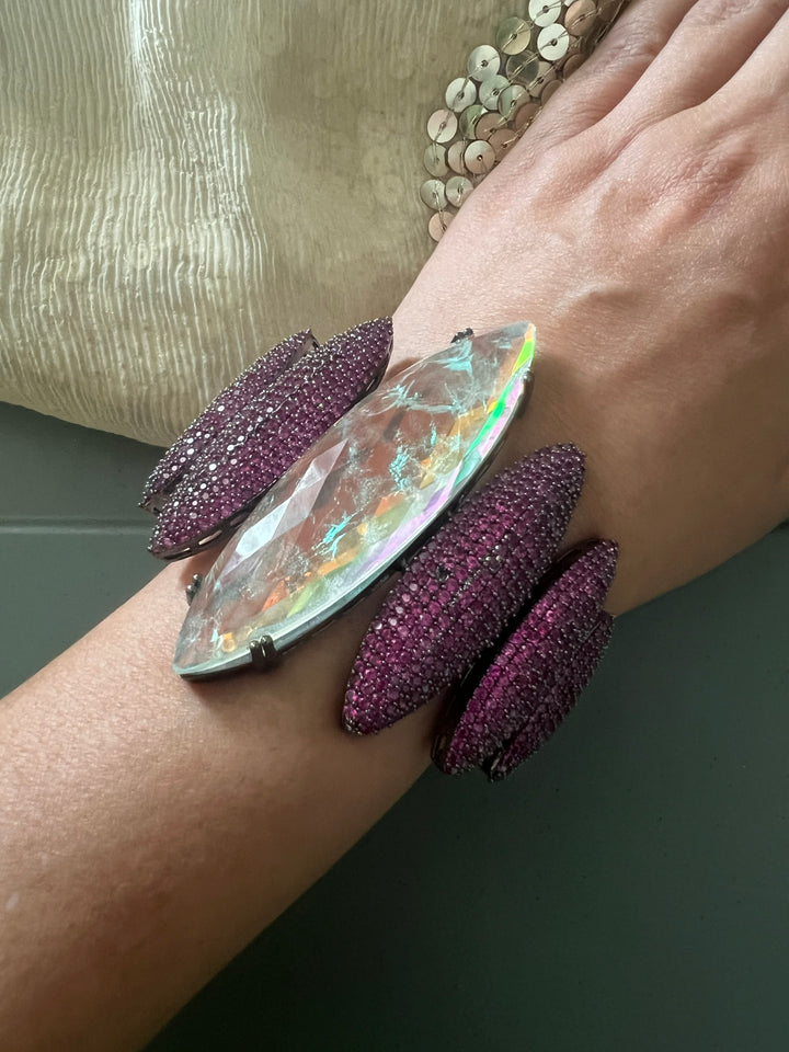 Bold Designer Austrian Crystal Bracelet | SHIVKA